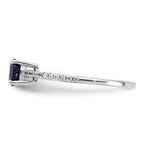 Sterling Silver Rhodium-plated-plated .81S Sapphire and .12WT White Topaz Ring