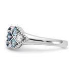 Sterling Silver Rhodium-Plated London Lt. Swiss Blue and White Topaz Ring