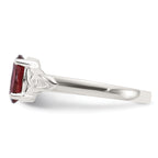Sterling Silver Polished Garnet Ring