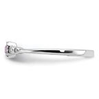 Sterling Silver Rhodium-Plated .43Created Pink Sapphire and .02Cr. Sapphire Ring