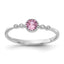 Sterling Silver Rhodium-Plated .37Pink and .02White Created Sapphire Ring