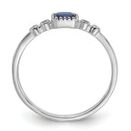 Sterling Silver Rhodium-Plated .02Cr. Blue Spinel and .02Cr. White Sapphire Ring