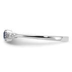 Sterling Silver Rhodium-Plated .02Cr. Blue Spinel and .02Cr. White Sapphire Ring