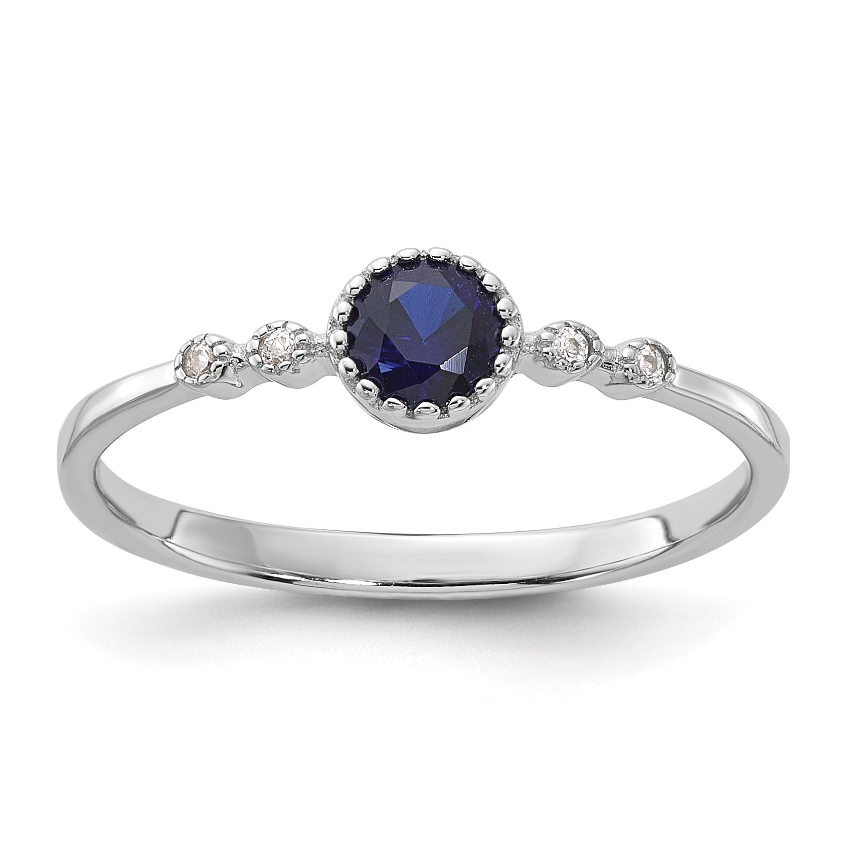 Sterling Silver Rhodium-plated .43CrBlue Spinel .02Cr WSA Ring Main image