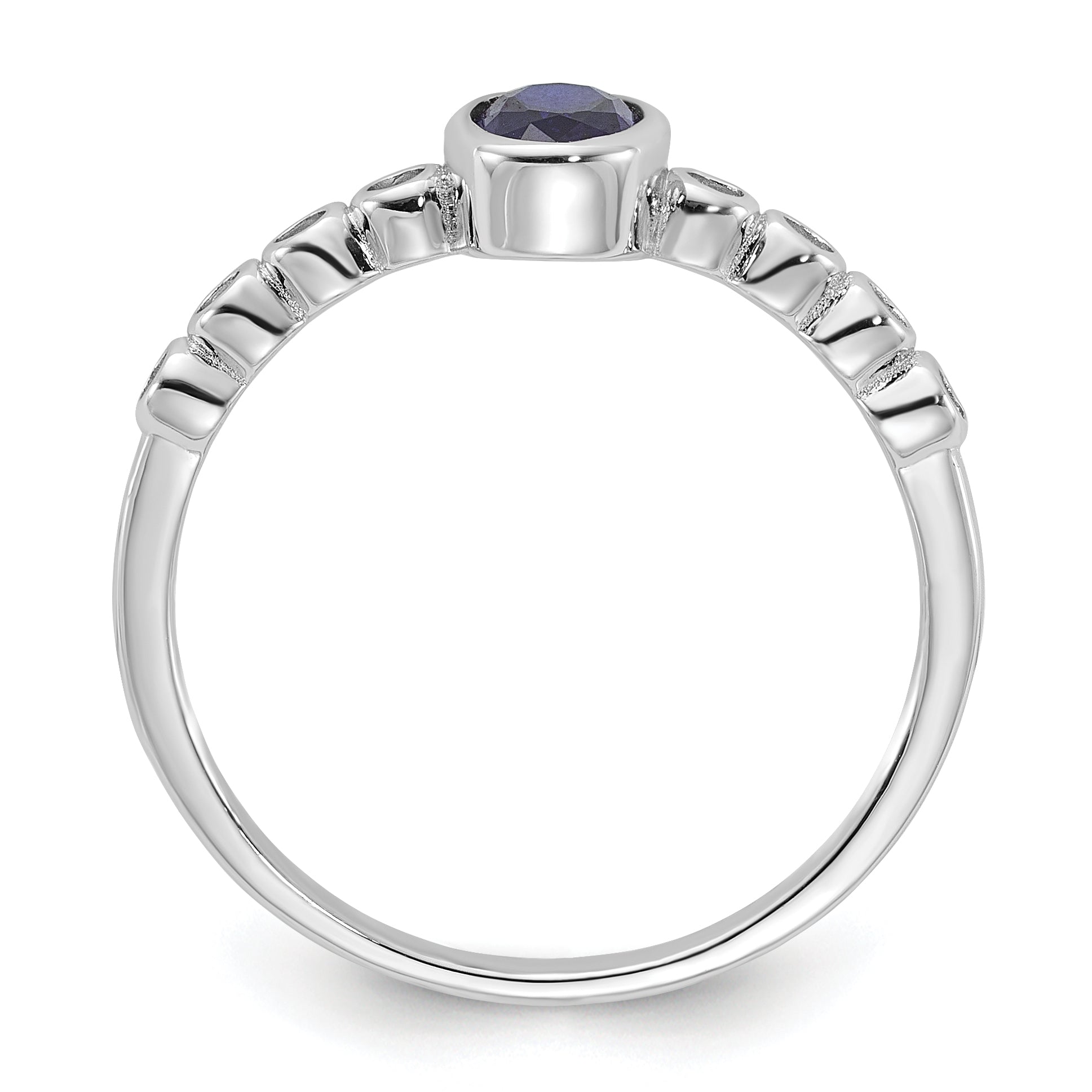 Lab-Created Blue Spinel & White Sapphire Ring in Sterling Silver Secondary image