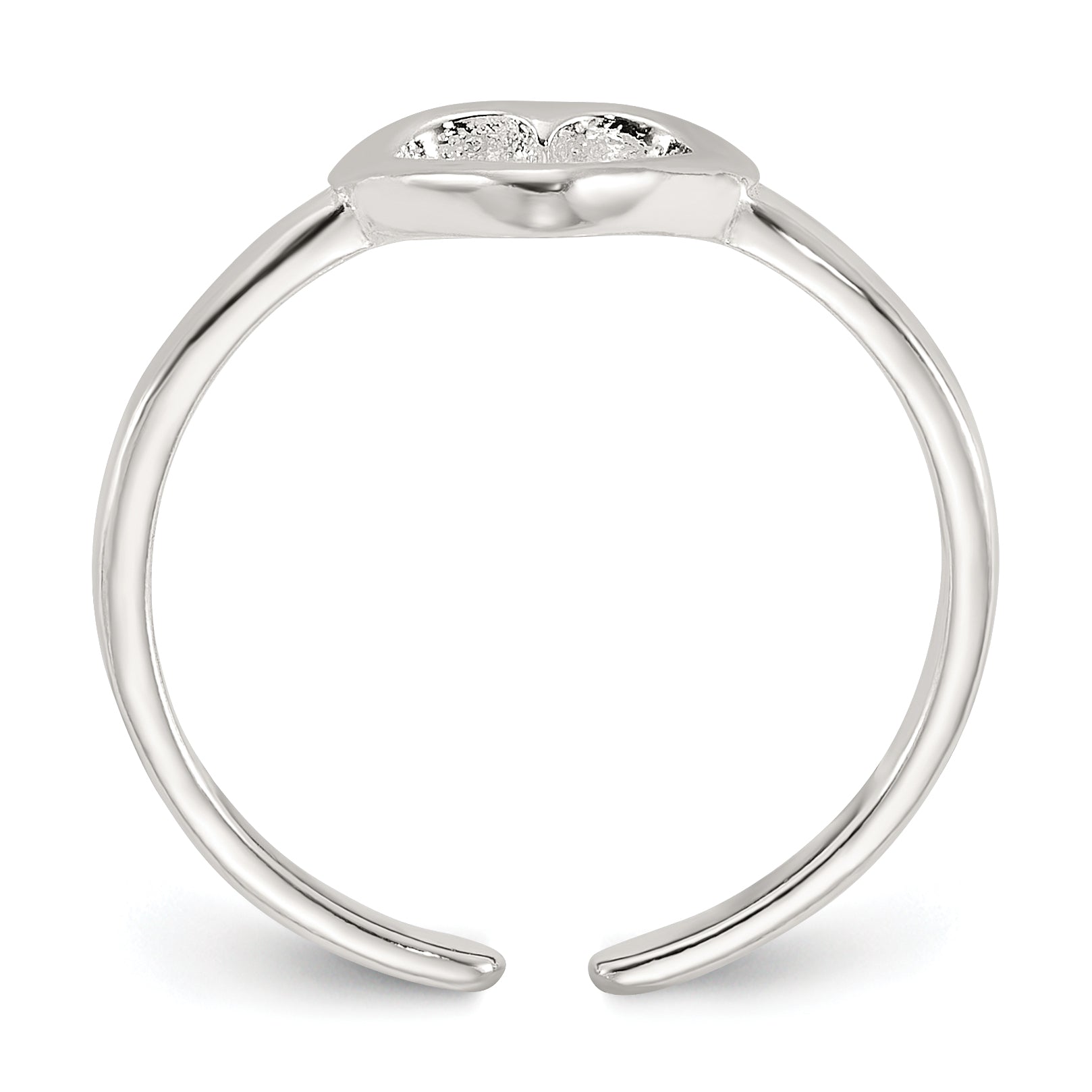 Sterling Silver Polished Heart Toe Ring Secondary image