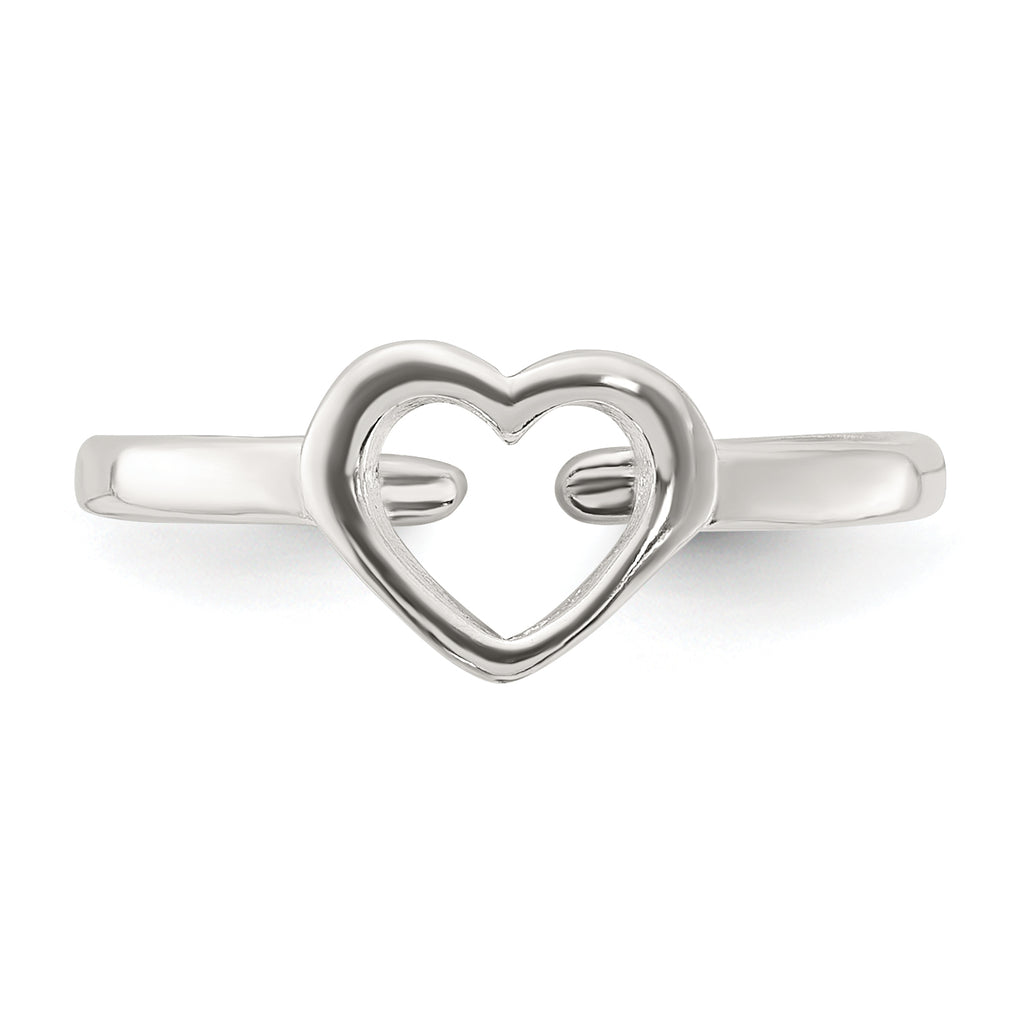 Sterling Silver Polished Heart Toe Ring