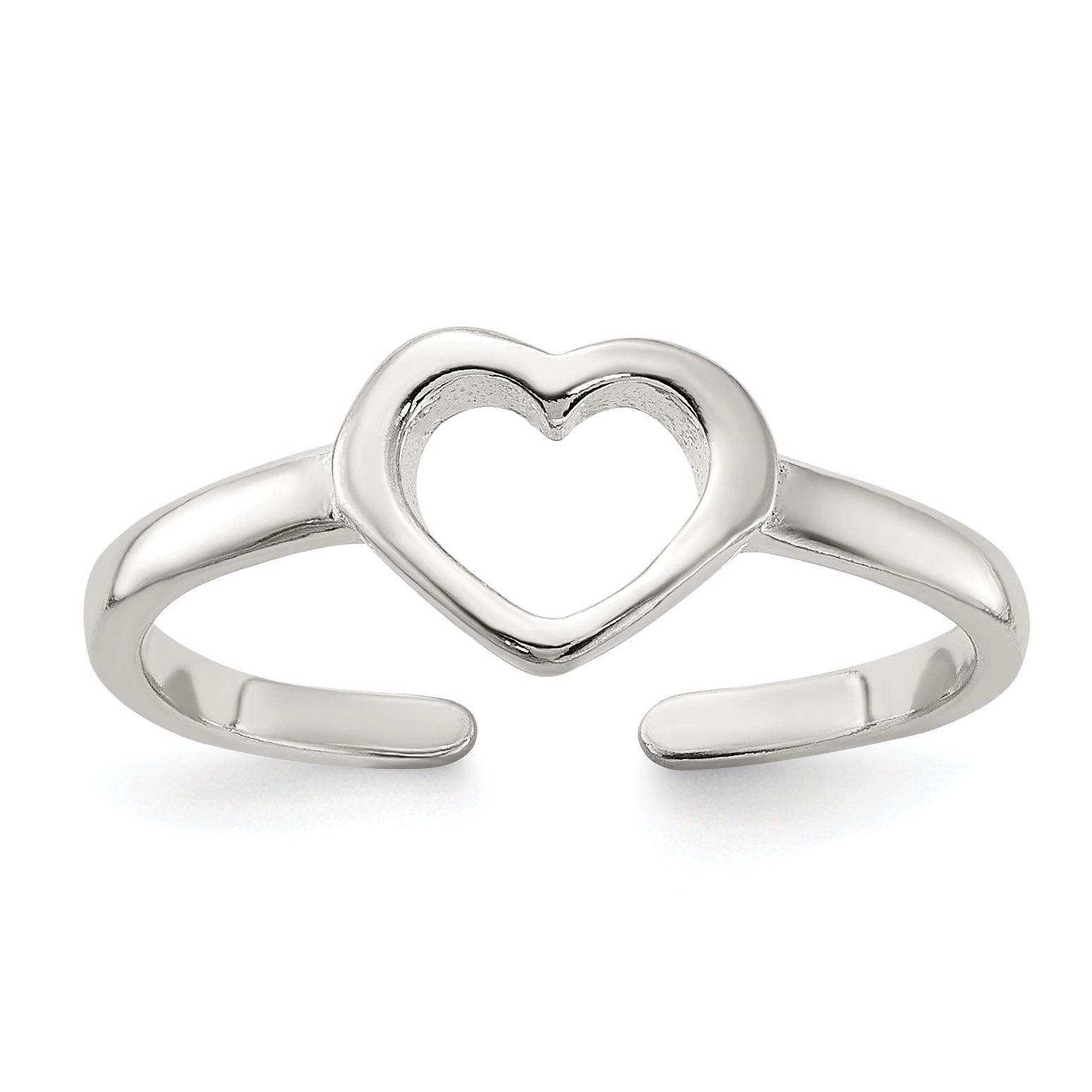Sterling Silver Polished Heart Toe Ring Main image
