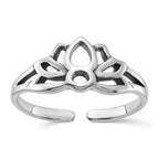 Sterling Silver Antiqued Lotus Flower Toe Ring