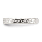 Sterling Silver Polished Arrow/Chain Link/Plain Set of 3 Toe Rings