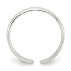 Sterling Silver Polished Arrow/Chain Link/Plain Set of 3 Toe Rings