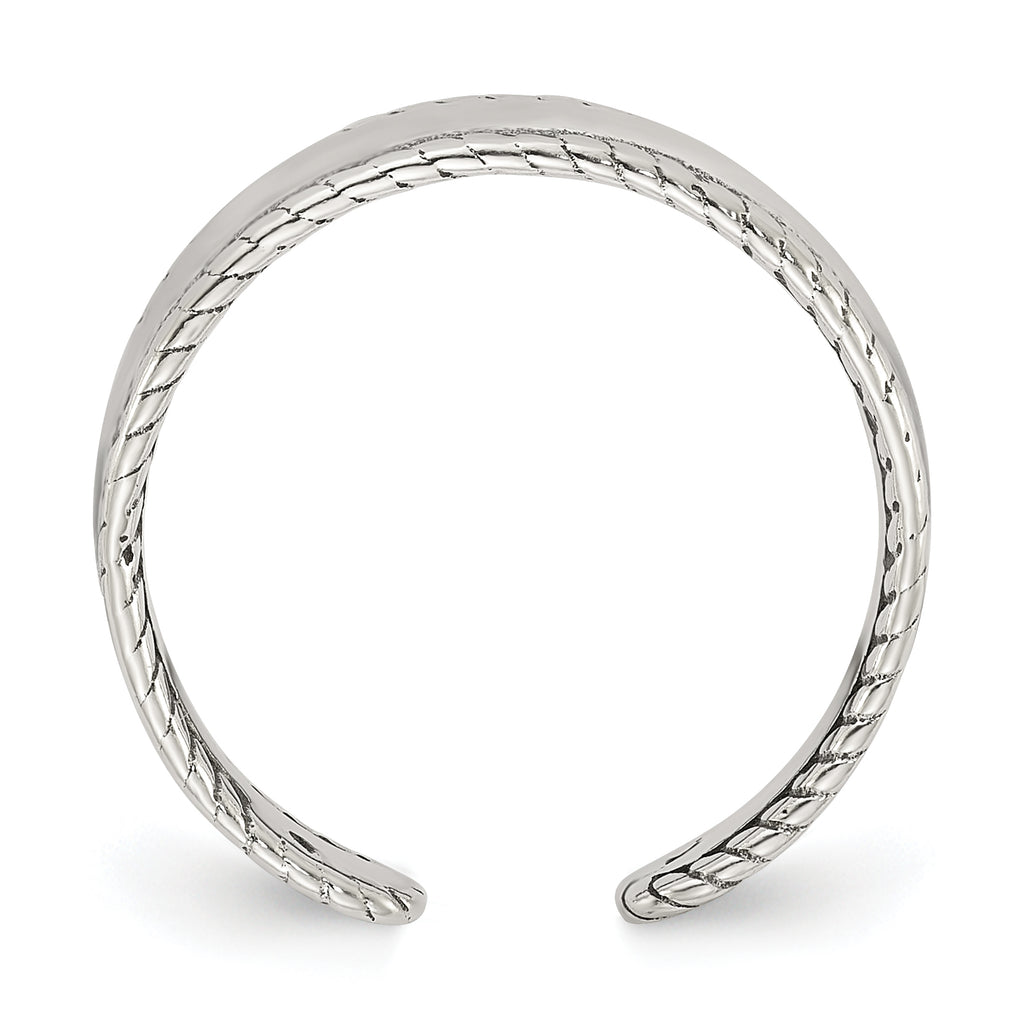 Sterling Silver Polished and Antiqued Set of 2 Toe Rings