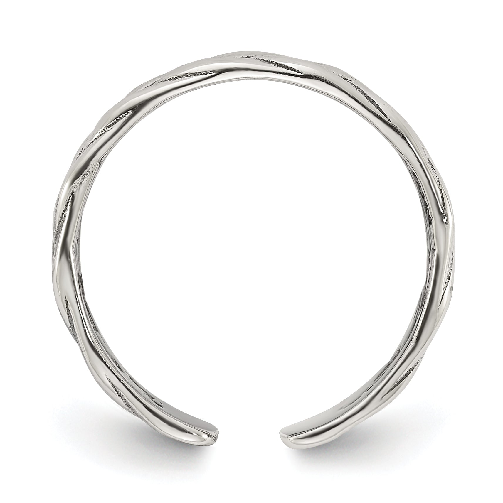 Sterling Silver Polished and Antiqued Set of 2 Toe Rings