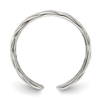 Sterling Silver Polished and Antiqued Set of 2 Toe Rings