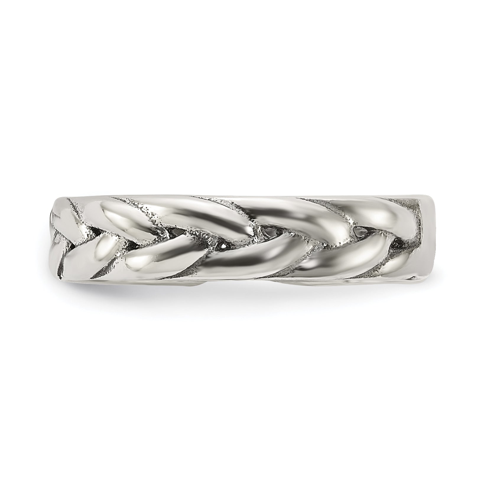 Sterling Silver Polished and Antiqued Set of 2 Toe Rings