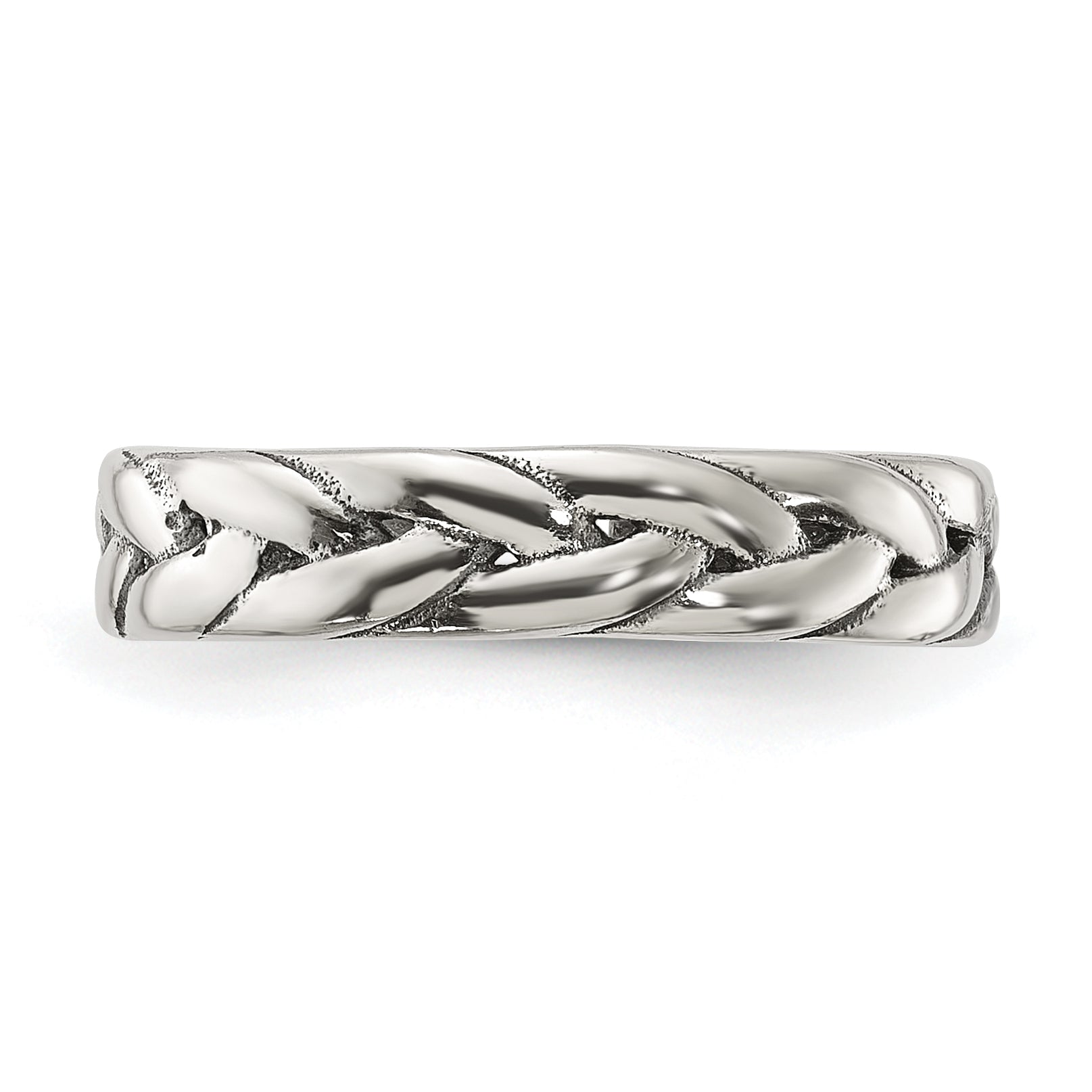 Sterling Silver Polished and Antiqued Set of 2 Toe Rings