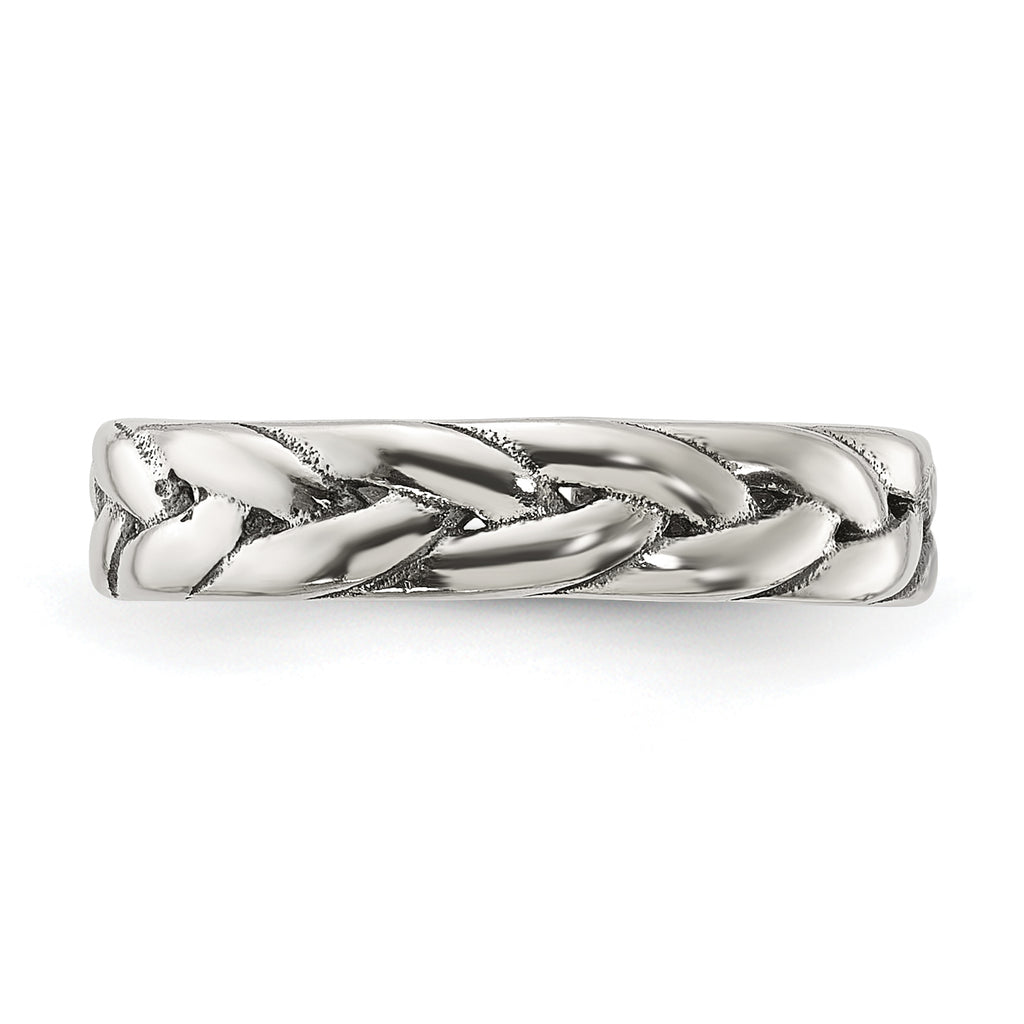 Sterling Silver Polished and Antiqued Set of 2 Toe Rings