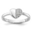 Sterling Silver Rhodium-plated CZ  Polished Heart Ring
