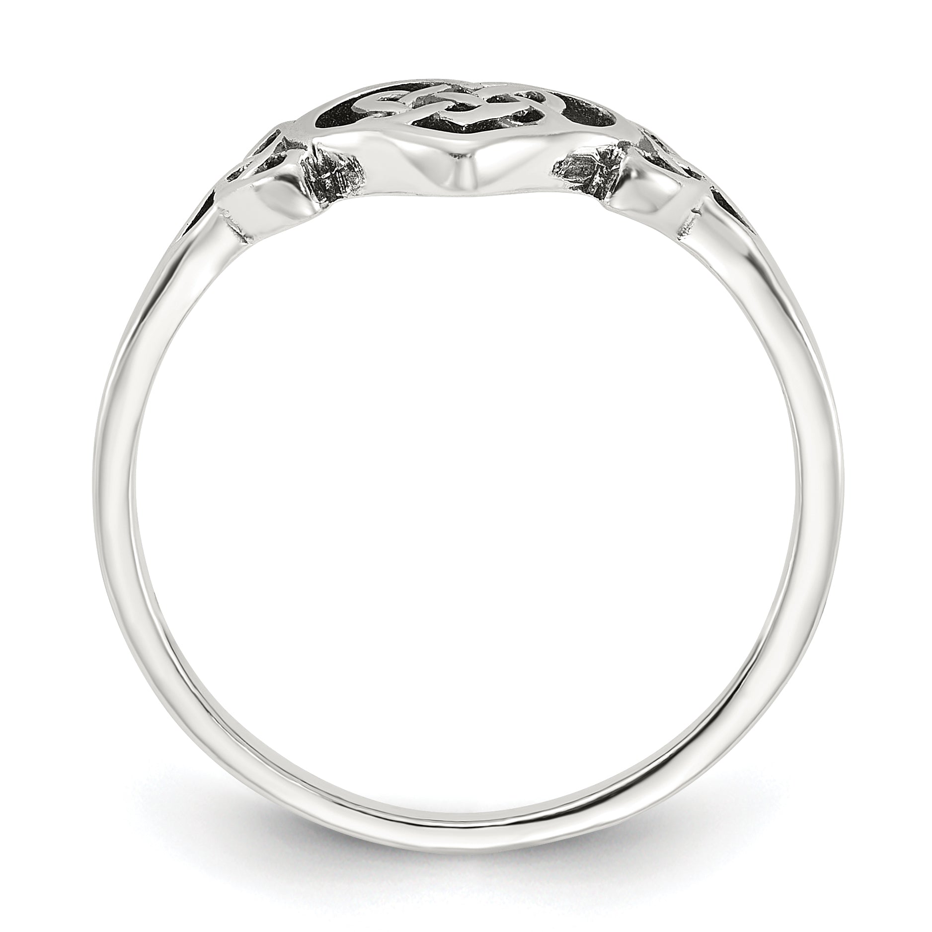Sterling Silver Antiqued Heart with Celtic Knot Ring Secondary image