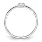 Sterling Silver Rhodium-plated CZ Heart Ring