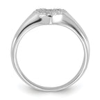 Sterling Silver Rhodium-Plated Micro Pave Cubic Zirconi Heart Ring