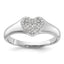 Sterling Silver Rhodium-Plated Micro Pave Cubic Zirconi Heart Ring