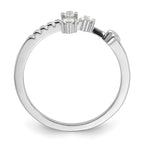 Sterling Silver Flash Platinum-plated CZ Cross Ring