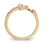 Sterling Silver Gold-tone CZ Cross Ring