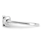Sterling Silver Rhodium-plated Heart and CZ Cross Ring