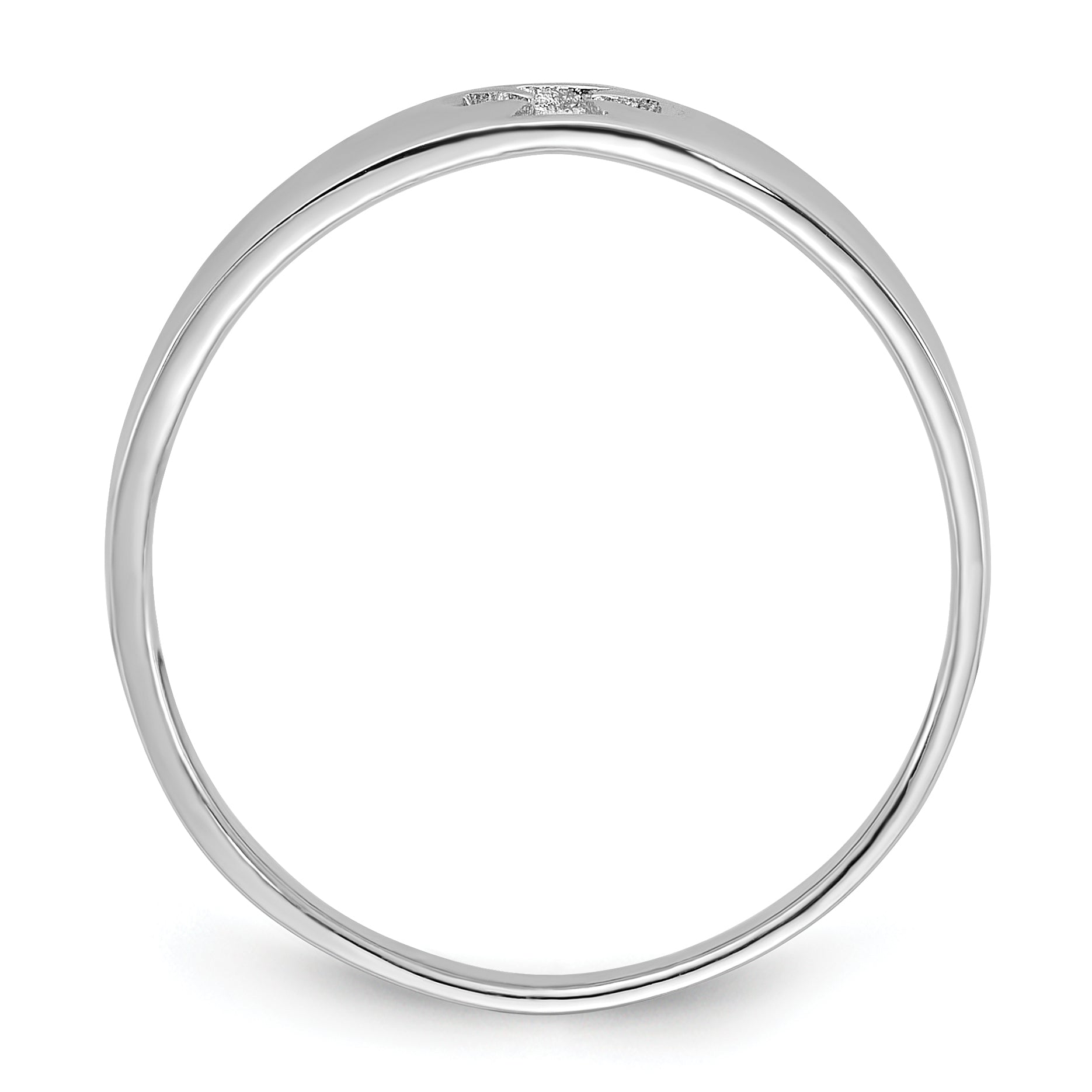 Sterling Silver Rhodium-Plated Polished Cut-out CroSterling Silver Ring Main image