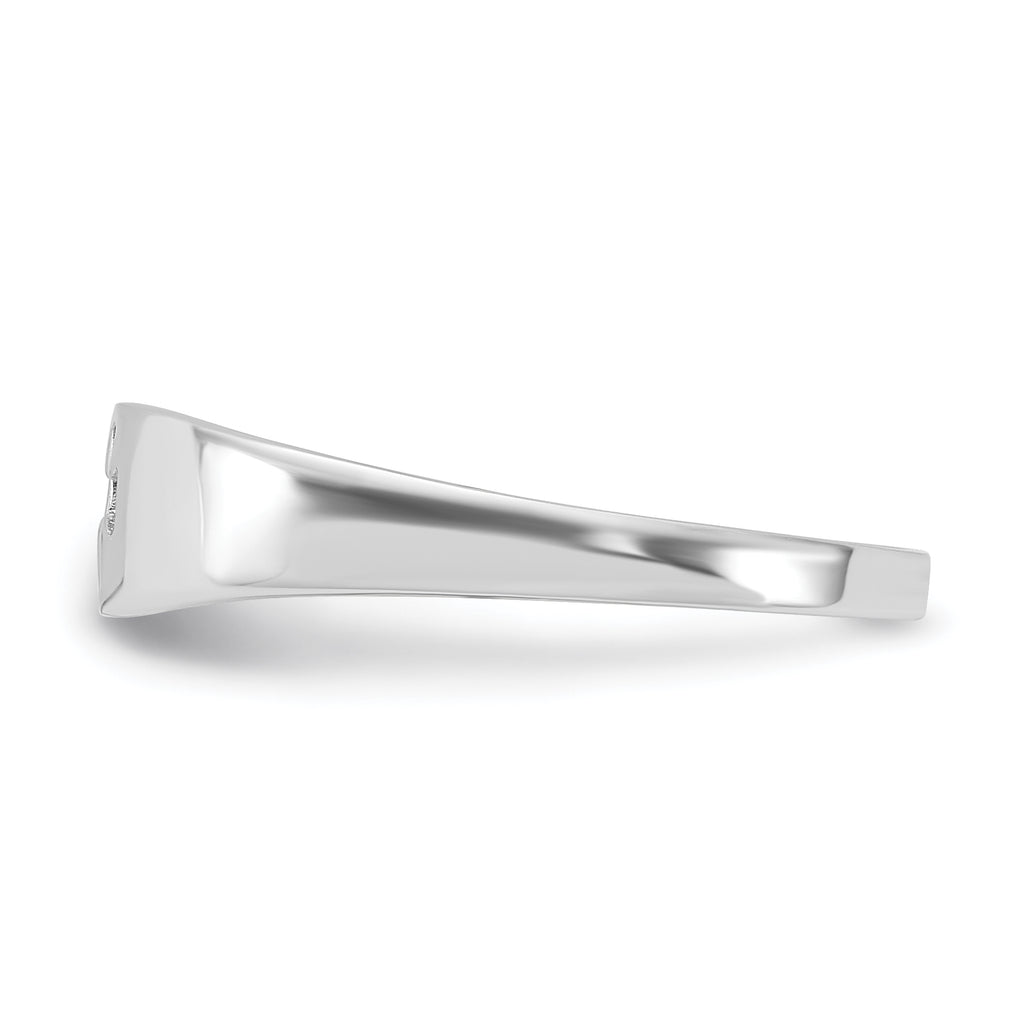 Sterling Silver Rhodium-Plated Polished Cut-out CroSterling Silver Ring