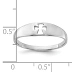 Sterling Silver Rhodium-Plated Polished Cut-out CroSterling Silver Ring