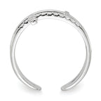 Sterling Silver E-coated CZ Cross Open Back Ring