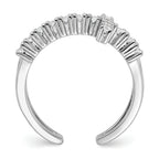 True Fire Sterling Silver Rhodium-plated Double Cross CZ Open Back Ring