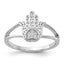 Sterling Silver Rhodium-plated CZ Heart Hamsa Ring