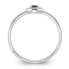 Sterling Silver Rhodium-plated Blue and Clear CZ Evil Eye Ring