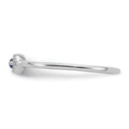 Sterling Silver Rhodium-plated Blue and Clear CZ Evil Eye Ring