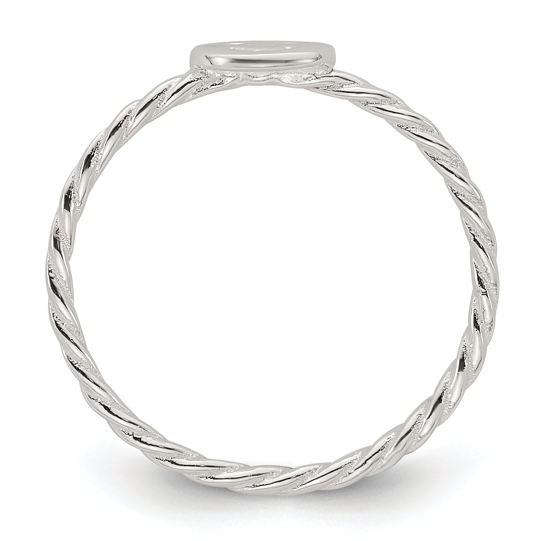 Sterling Silver Polished Smiley Face Twisted Ring Secondary image