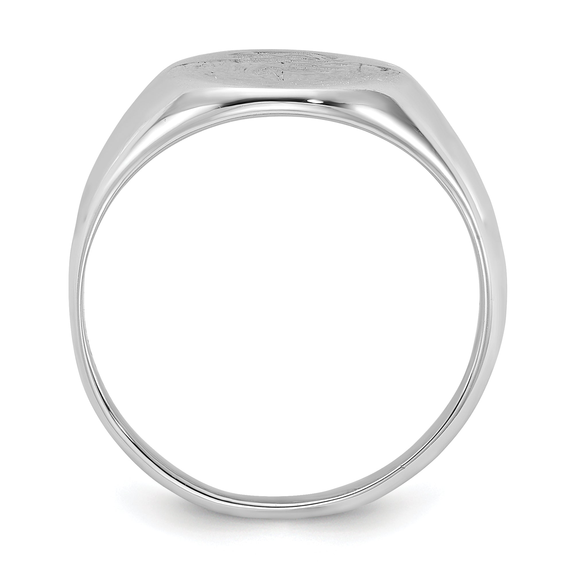Sterling Silver Rhodium-plated Polished Rose Signet Ring Secondary image