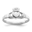 Sterling Silver Rhodium-plated Claddagh Ring