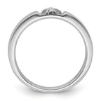 Sterling Silver Rhodium-plated Fleur-de-Lis Band Ring