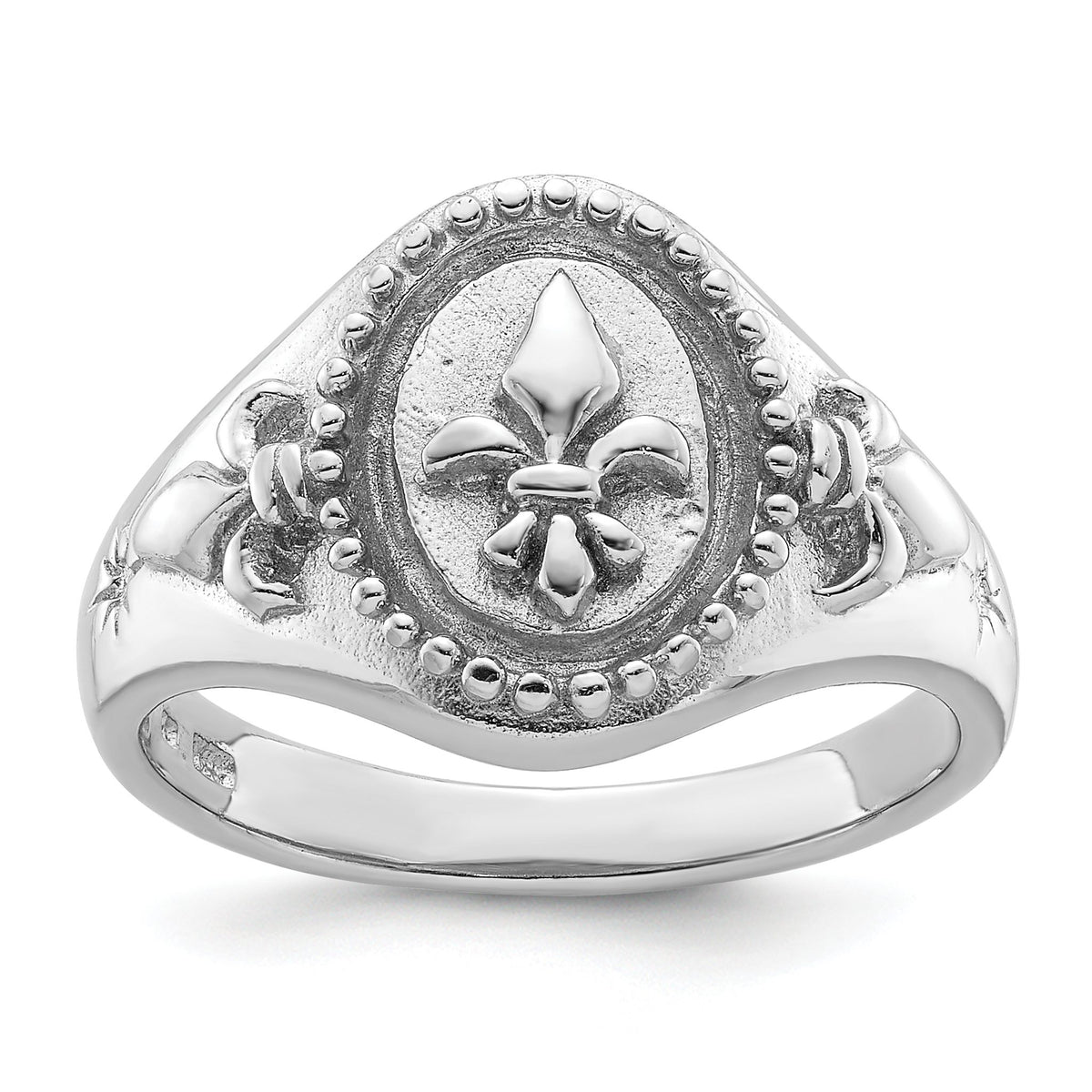 Fleur-de-Lis Ring in Sterling Silver, 3mm, Size 9–11 - Sophia Jewelers Main image