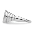 Sterling Silver Rhodium-plated Satin and Polished Signet Ring