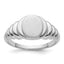 Sterling Silver Rhodium-plated Satin and Polished Signet Ring