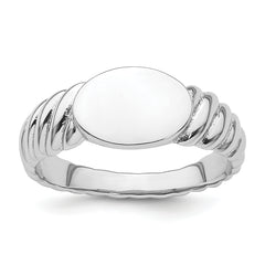 Sterling Silver Rhodium-plated Polished Twist Signet Ring