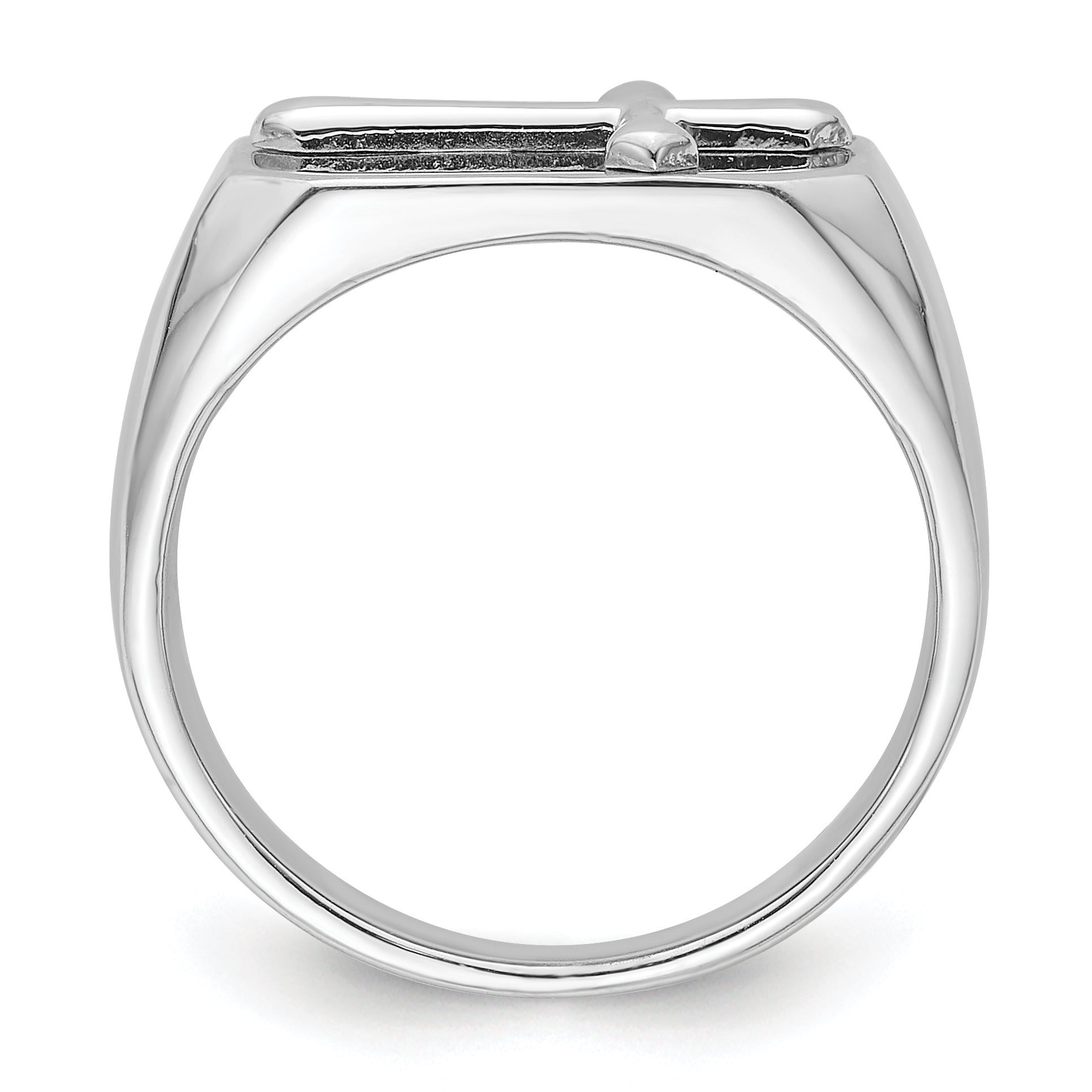 Sterling Silver Rhodium-plated Polished Cross Ring Secondary image