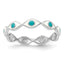 Sterling Silver Rhodium-plated with Enamel Evil Eye Ring