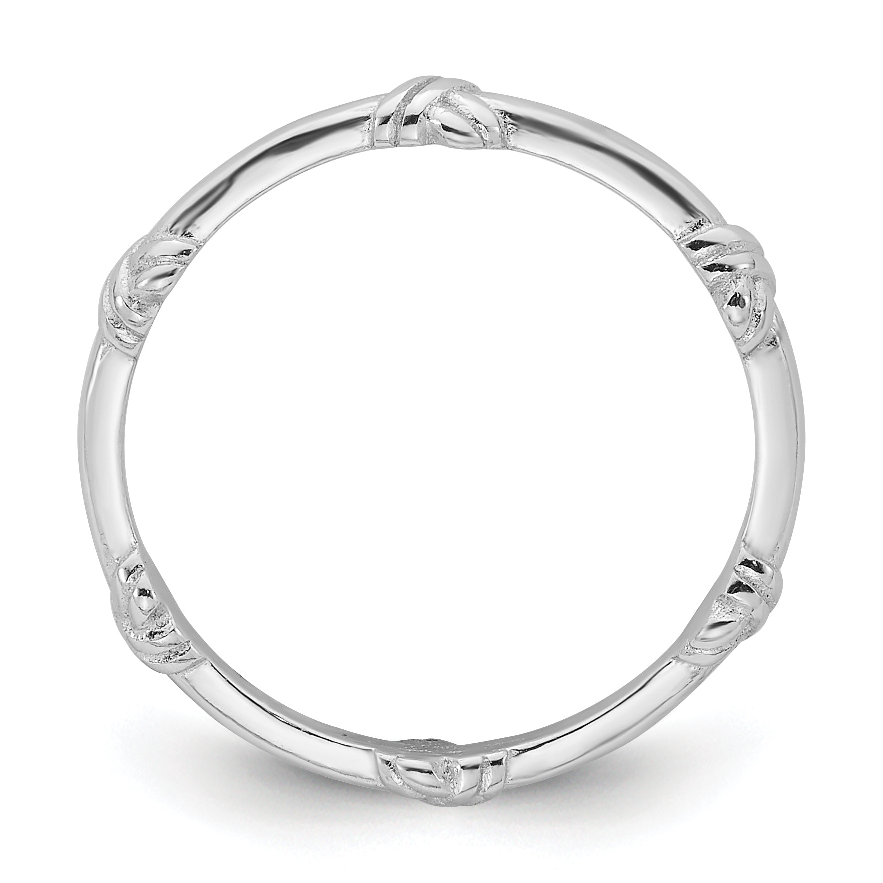Sterling Silver Rhodium-plated Knot Eternity Ring