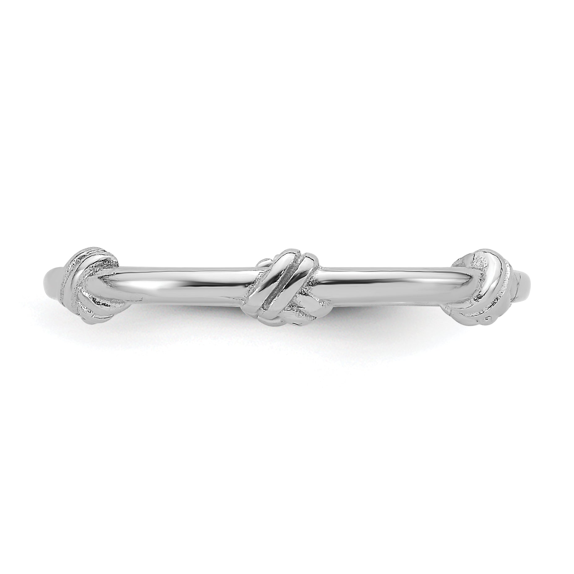 Sterling Silver Rhodium-plated Knot Eternity Ring