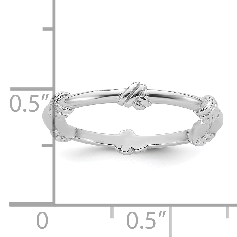 Sterling Silver Rhodium-plated Knot Eternity Ring